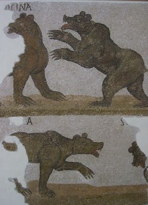 Mosaico dei giochi circensi con orsi:  III sec. da Korba, l'antica Curubis