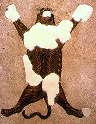 Mosaico che raffigura le spoglie di una belva, probabilmente una tigre