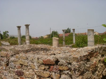 Basilica Donatista: mura perimetrali in mattoni della Basilica