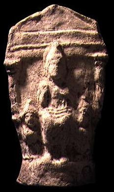 Baal-Hammon su un trono fra due sfingi. Statuetta da Hadrumetum (Museo del Bardo)