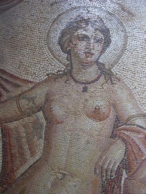 Venere: splendido particolare del mosaico della Casa di Amphitrite