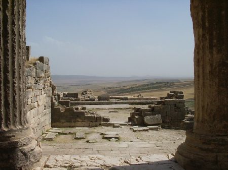 La straordinaria vista della vallata e della citt dall'atrio del Capitolium