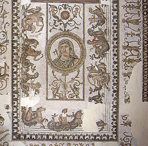 Il trionfo di Dioniso: mosaico pavimentale alla Terme di Traiano