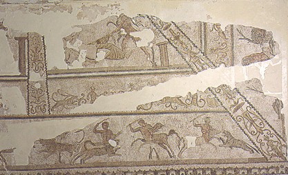 Terme di Traiano: pavimento a mosaico con scene mitologiche
