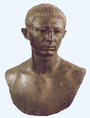 Busto in bronzo di CATONE IL GIOVANE dell'epoca di Nerone (54-68 d. C.). 