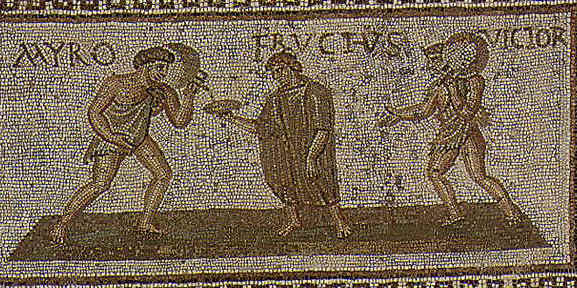 Mosaico da pavimento, che apparteneva alla casa detta di Fructus