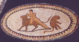 Mosaico con scene di lotta