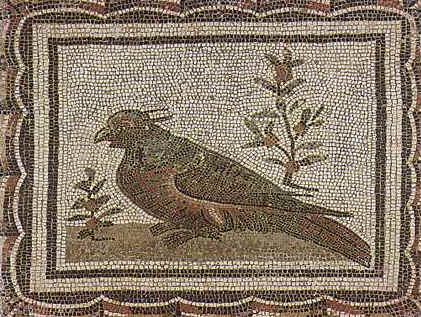Piccolo pannello di un grande mosaico che faceva parte del pavimento di un triclinium di una casa di Thysdrus.