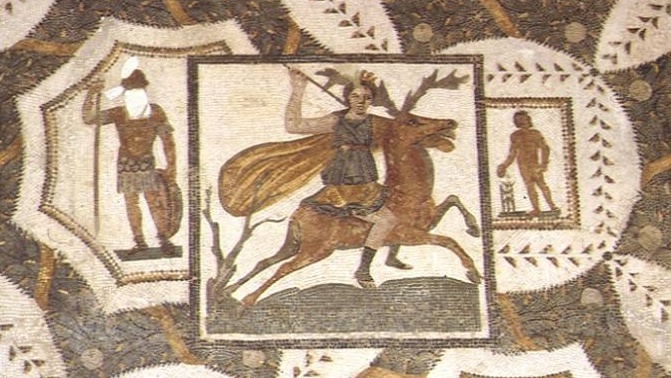 Mosaico che raffigura la dea Diana cacciatrice