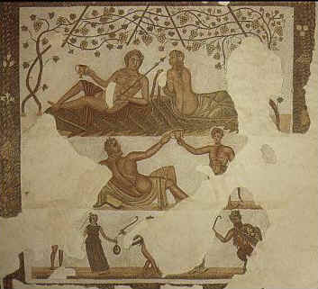 Mosaico che raffigura le nozze di Dioniso e di Arianna