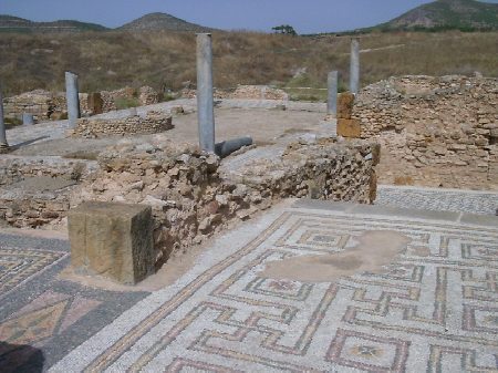 I magnifici resti della Casa di Nettuno con la pavimentazione a mosaico