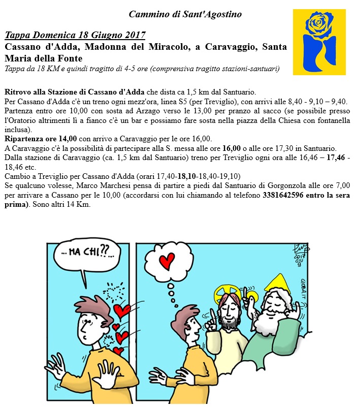 La locandina della tappa del 18  giugno 2017 da Cassano d'Adda a Caravaggio