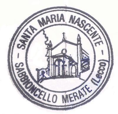 Il timbro apposto al Santuario di Santa Maria Nascente a Sabbioncello