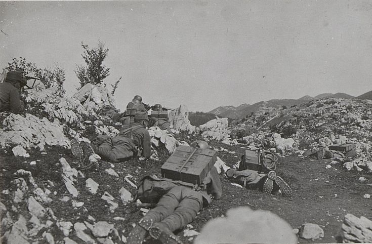 Combattimenti alla Bainsizza in territorio sloveno ad agosto 1917