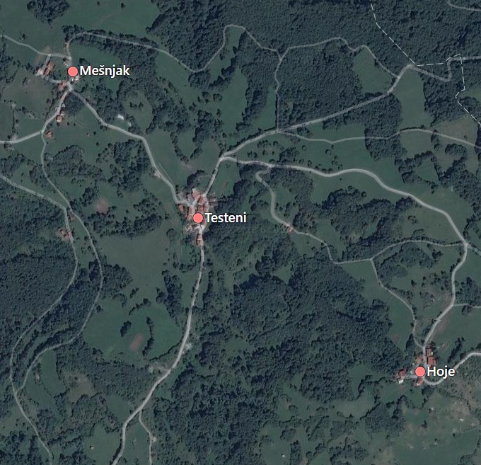 La regione slovena dove si trovano Mesnjak, Testeni e Hoje
