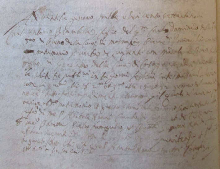 Registrazione del matrimonio celebrato fra Maddalena e Carlo Antonio Brambilla il 23 gennaio 1679