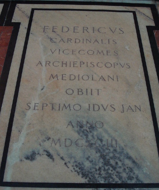 Lastra tombale del card. Federico Visconti nel Duomo di Milano