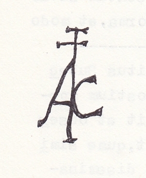 La firma (tabellionatus signo) del Notaio Ambrogio Curioni