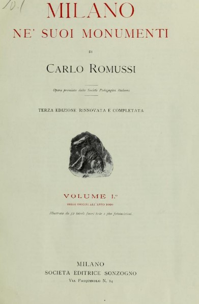 Frontespizio della edizione dell'opera di Romussi del 1912