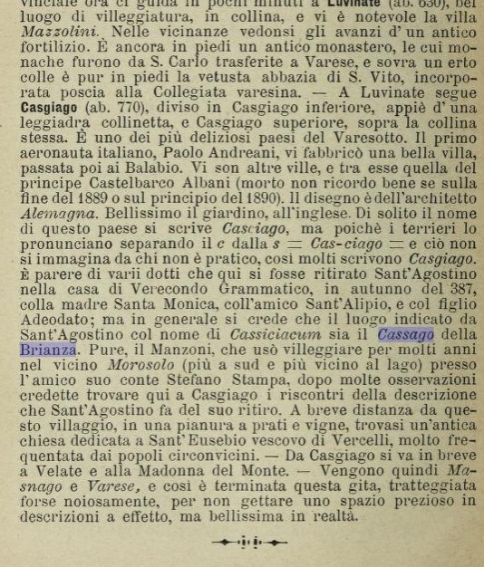 Il brano relativo al Cassiciacum agostiniano