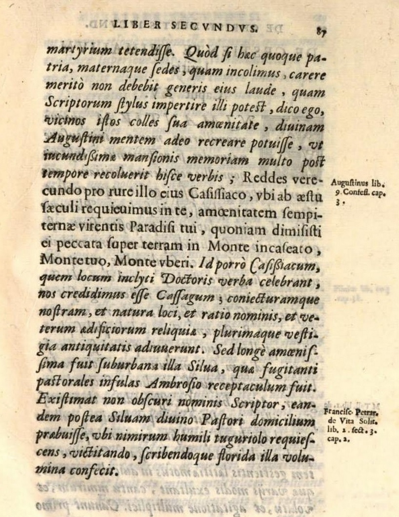 La pagina del card. Federigo Borromeo dove si parla di Cassago