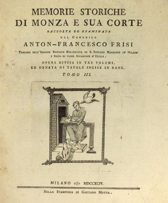Frontespizio del III volume dell'opera di Antonio Frisi