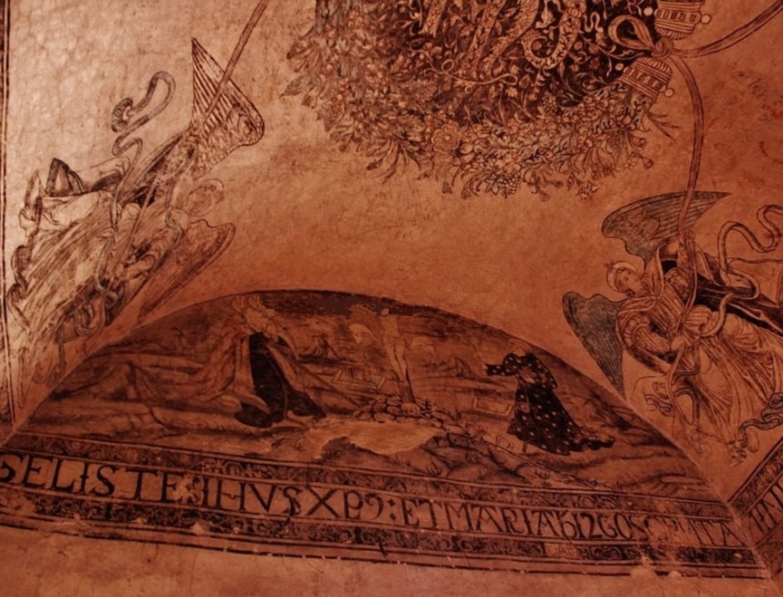 Sant'Agostino e Nicola da Tolentino nella cappella De profundis nel convento di S. Nicola da Tolentino ad Actopan in Messico