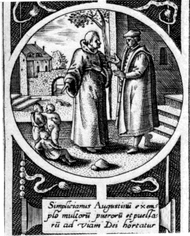 Agostino visita Simpliciano nella stampa di Bry alla Biblioteca Nazionale di Parigi