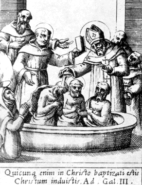 Il battesimo di Agostino, dalla stampa di Kartarius alla Biblioteca Nazionale di Parigi