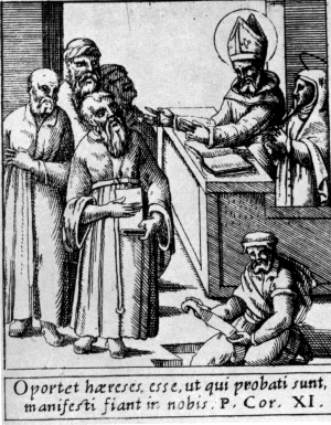 Agostino combatte gli eretici, dalla stampa di Kartarius alla Biblioteca Nazionale di Parigi