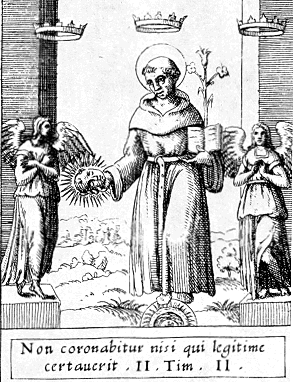 Agostino in gloria, dalla stampa di Kartarius alla Biblioteca Nazionale di Parigi
