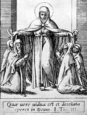 Monica fondatrice dell'Ordine agostiniano, dalla stampa di Kartarius alla Biblioteca Nazionale di Parigi