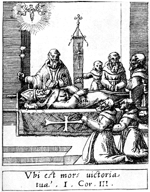 Morte e funerali di Agostino, dalla stampa di Kartarius alla Biblioteca Nazionale di Parigi