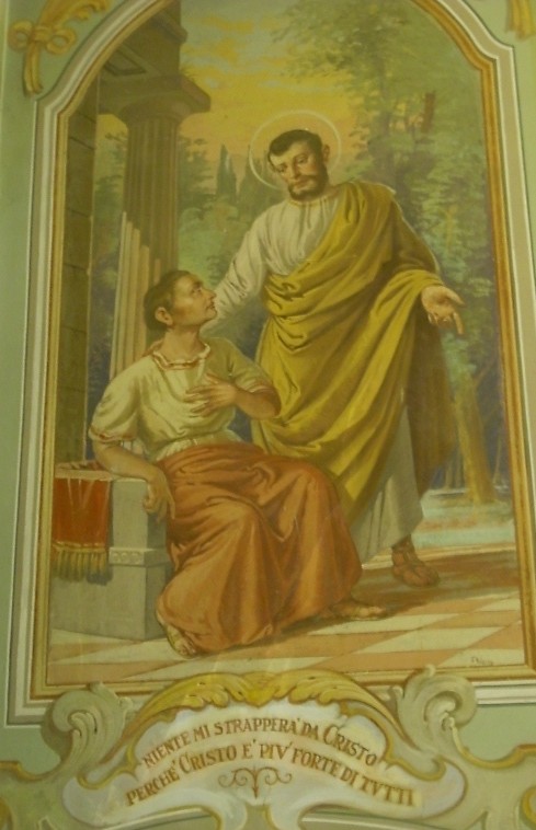 Agostino dialoga con Alipio, pittura nella Cappella di sant'Agostino a Cassago Brianza