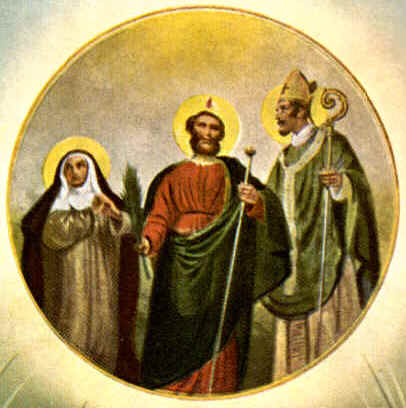 I Patroni di Cassago, Giacomo, Brigida Vergine ed Agostino, nella chiesa parrocchiale di Cassago Brianza