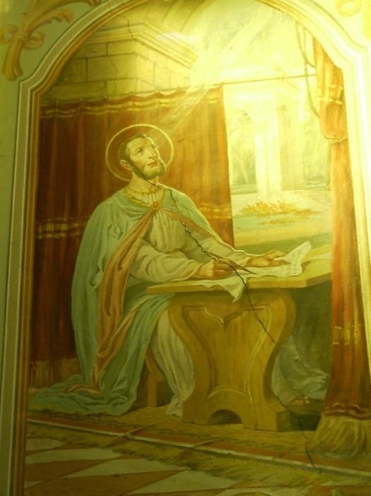 Contemplazione di Agostino mentre scrive i Soliloquia, pittura nella Cappella di sant'Agostino a Cassago Brianza