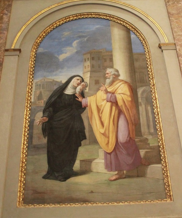 Monica consolata da un vescovo: dipinto nella chiesa di sant'Agostino a Roma