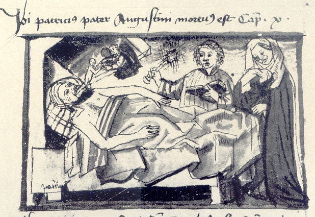 Morte di Patrizio, immagine tratta dalla Vita sancti Augustini