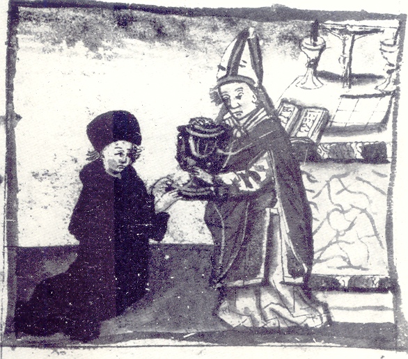 Ordinazione sacerdotale di Agostino, immagine tratta dalla Vita sancti Augustini