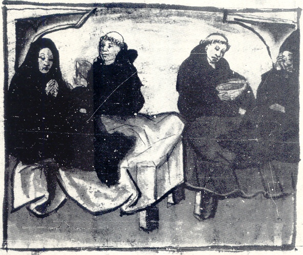 Agostino visita i monaci malati, immagine tratta dalla Vita sancti Augustini
