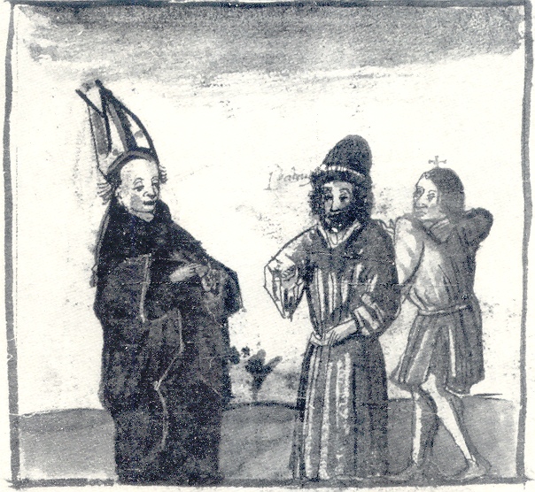 Agostino rifiuta ai familiari l'eredit, immagine tratta dalla Vita sancti Augustini
