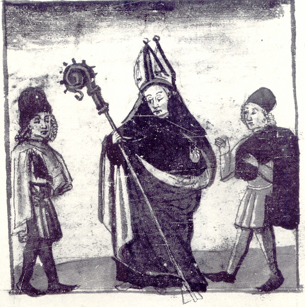 Agostino mette in guardia dalle ricercatezze del vestire, immagine tratta dalla Vita sancti Augustini