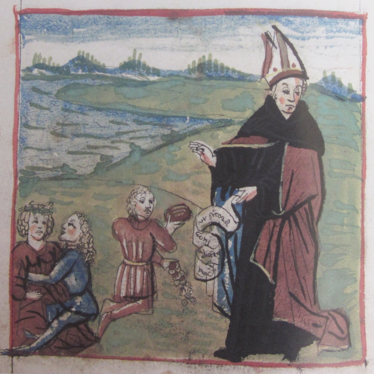 Agostino cerca il necessario e rifiuta i piaceri, immagine tratta dalla Vita sancti Augustini