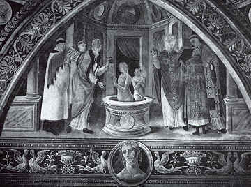 Battesimo di sant'Agostino di Giovan Pietro da Cemmo nella Chiesa di S. Agostino a Cremona