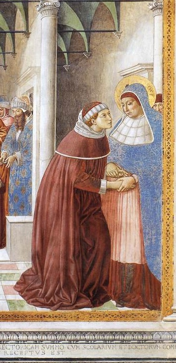 Agostino a Milano incontra Ambrogio: dal ciclo di affreschi di Benozzo Gozzoli nella chiesa di sant'Agostino a San Gimignano