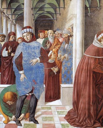 Agostino a Milano  accolto dai notabili della citt: dal ciclo di affreschi di Benozzo Gozzoli nella chiesa di sant'Agostino a San Gimignano