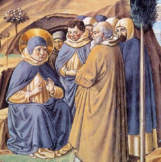 Agostino visita gli Eremiti di Toscana: dal ciclo di affreschi di Benozzo Gozzoli nella chiesa di sant'Agostino a San Gimignano