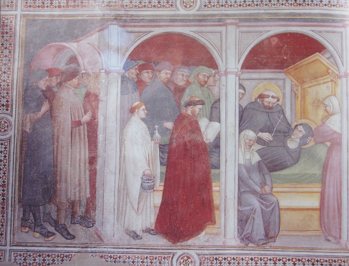 Morte di Monica a Ostia: affresco di Ottaviano nelli a Gubbio