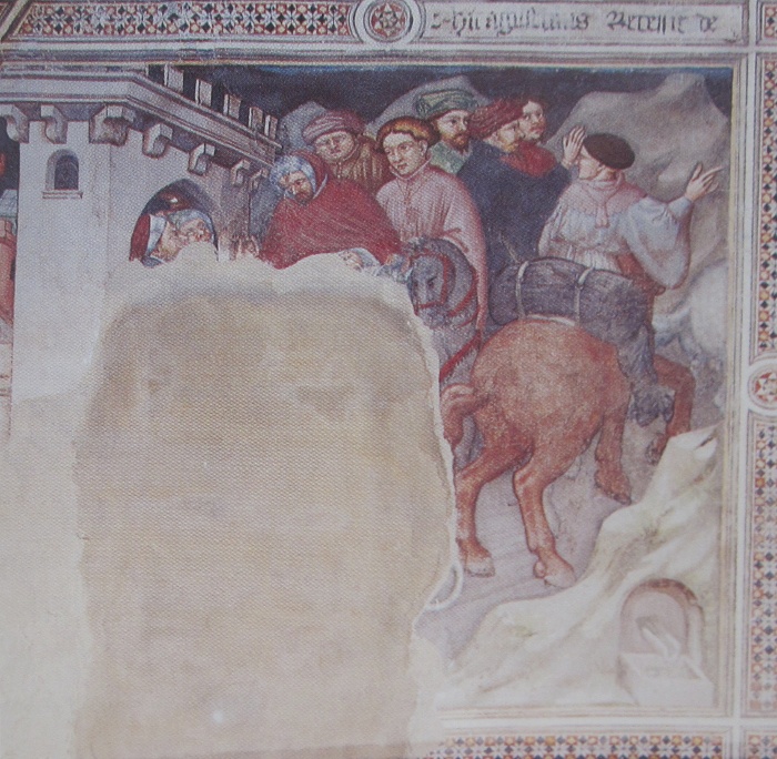 Agostino parte da Roma: affresco di Ottaviano nelli a Gubbio