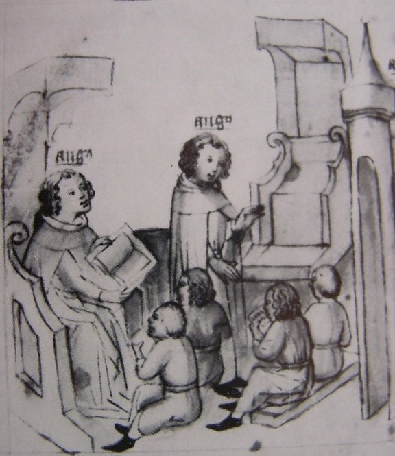 Agostino rinuncia all'insegnamento a Milano, immagine tratta dalla Historia Augustini